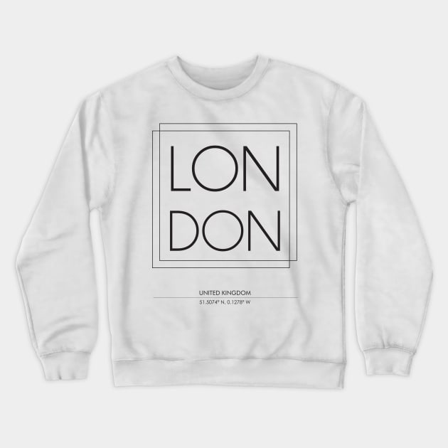London City Minimal Typography 2 Crewneck Sweatshirt by StudioGrafiikka